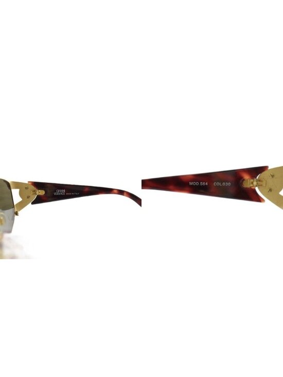Versace Gianni Sunglasses Medusa Logo Gold Color Brown Eyewear